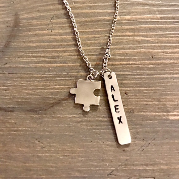 handmade Jewelry - Hand stamped custom Autism support necklace handmade Jewelry - Hand stamped custom Autism support necklace